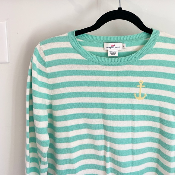 Vineyard Vines Mint Striped Nautical Crewneck Sweater - Picture 4 of 6